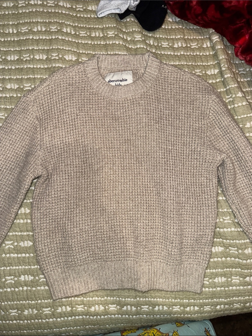 Abercrombie & Fitch kids Crewneck Sweater in Beige Knit